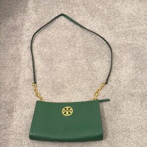 Tory Burch Green Crossbody Bag with Gold Chain